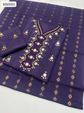 khadi Karandi Fabric Balochi Mirror Work Embroidered Shirt With Zarri Banarsi Work Dupatta And Embroidered Trouser 3Pc Dress
