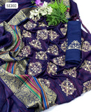 Tiger Sussi Fabric Computer 9Mm Bunches Work Shirt With Tiger Sussi Jacquard Work Dupatta And Embroidery Trouser 3Pc Dress