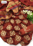 Tiger Sussi Fabric Computer 9Mm Bunches Work Shirt With Tiger Sussi Jacquard Work Dupatta And Embroidery Trouser 3Pc Dress