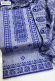 Khaddar Fabric Cross Stitch Karahi Work Shirt With Block Print Dupatta And Embroidery Trouser 3Pc Dress