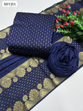 Sussi Fabric Jacquard Bindi Jaal Shirt With Jacquard Bindi Border Dupatta And Plain Trouser Along 3pc Dress