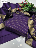 Sussi Fabric Jacquard Bindi Jaal Shirt With Jacquard Bindi Border Dupatta And Plain Trouser Along 3pc Dress