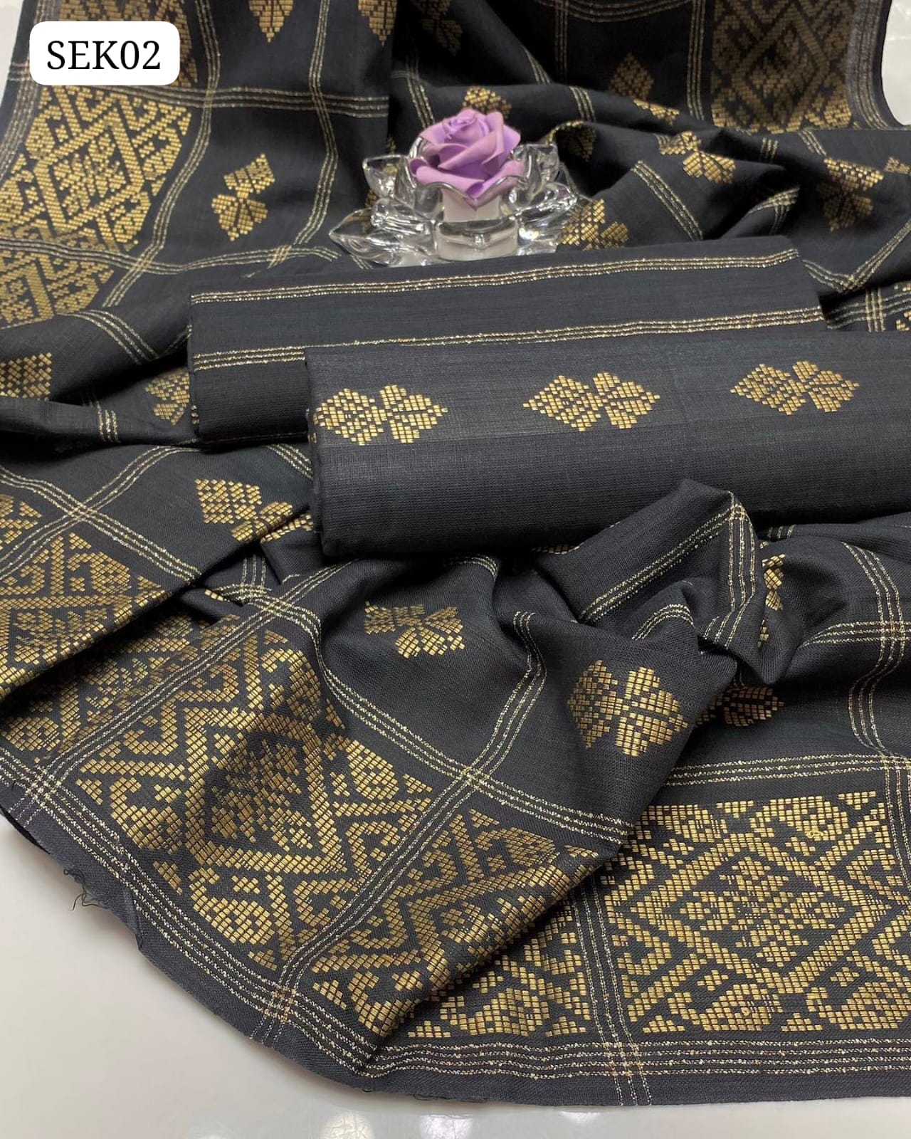 Khaadi Acrylic Fabric Jacquard Booti Work Shirt With Jacquard Border Acrylic Khaadi Dupatta And Acrylic Khaadi Trouser 3Pc Dress