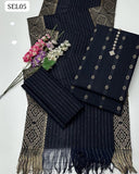 Khaadi Acrylic Fabric Jacquard Booti Work Shirt With Jacquard Border Acrylic Khaadi Dupatta And Acrylic Khaadi Trouser 3Pc Dress