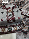 Shamray Sussi Fabric Karahi Cross Stitch Ari Work Shirt With Jacquard Shawl And Embroidered Trouser 3pc Dress