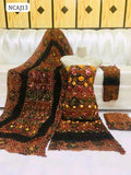 Soft Arabic Linen Fabric Hand Made Chunri Shirt With Linen Chunri Dupatta And Linen Chunri Trouser 3Pc Dress