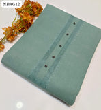 Best Quality Soft Karandi Khaddar Fabric Hand Made Tarkashi Gala Neat Work Gents Suit