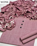 Pure Khaddar Shirt And Pure Khader Trouser With Jacquard Made Check Style Dupatta 3PC Dress
