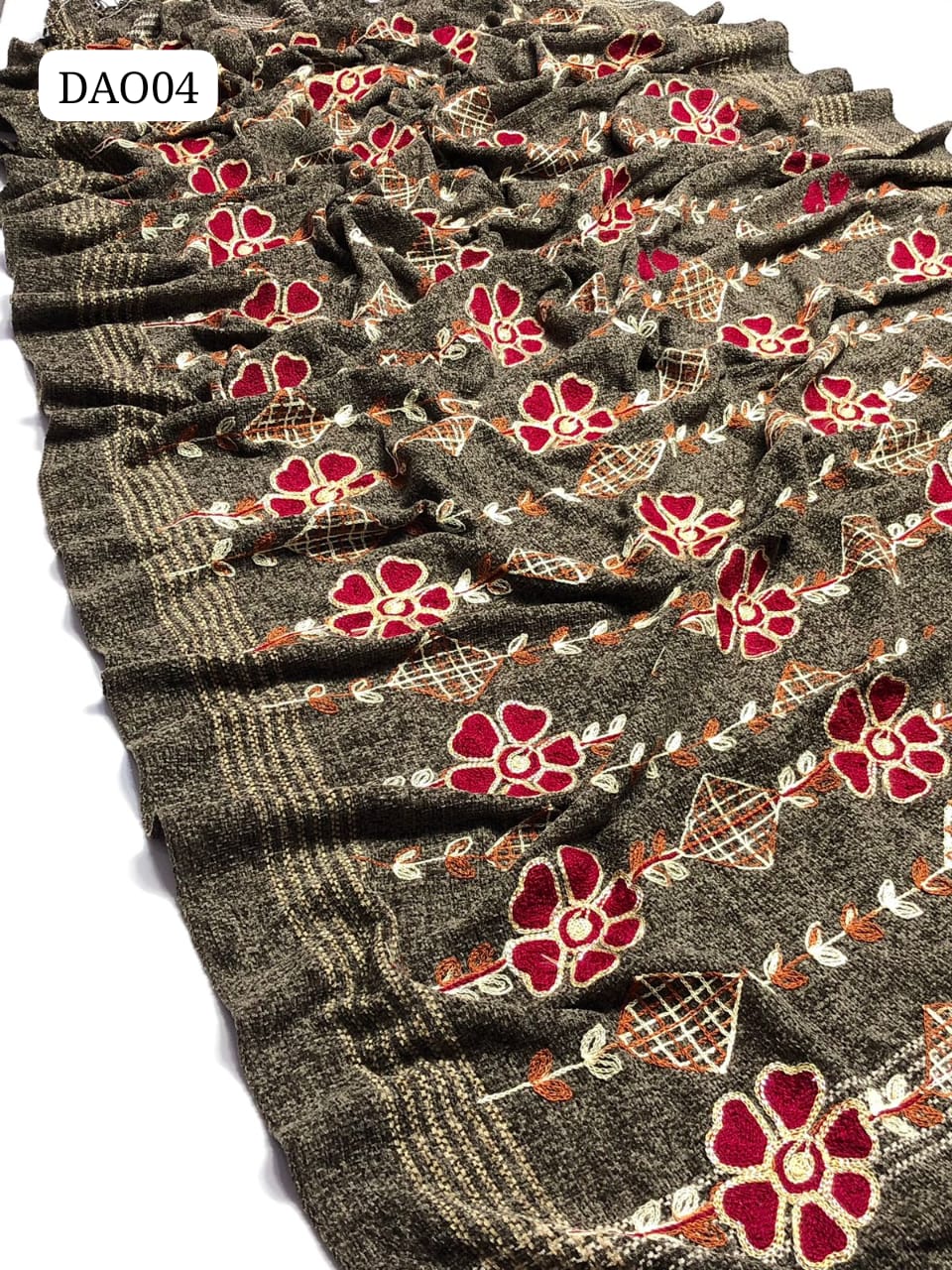 ﻿Khaddi Velvet Elegant And Beautiful Overall Embroidery Full Warm Shawl