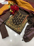 Stuff Khaddar Hande Made Moti n Mirror Work Shirt And Design Trouser Along With Check Khaddar Dupatta 3pcs Dress
