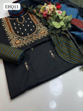 Stuff Khaddar Hande Made Moti n Mirror Work Shirt And Design Trouser Along With Check Khaddar Dupatta 3pcs Dress