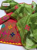 Stuff Khaadi Cotton Handmade Aplik Work Shirt With R Kandi Digital Print Dupatta And Embroidered Trouser 3Pc Dress