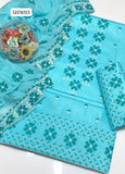 Stuff Cotton Fabric Cross Stitch Galla Daman Embroidery Work Shirt With Chiffon Cross Stitch Embroidery Dupatta And Plazo Embroidered Trouser 3Pc Dress