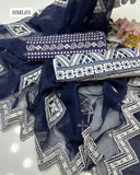 Soft Cotton Lawn Chunri Print Shirt And Embroidered Trouser Along With Embroided Chiffon Dupatta 3 Pcs Dress