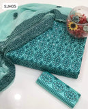 Cotton Lawn Computer 9mm Embroidery Jall Work Shirt With Chiffon 2 Side Border Embroidery Dupatta And Lawn Embroidery Trouser 3Pc Dress