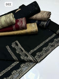 Swiss Lawn Fabric Elegant And Beautiful Machine Sequence Embroidered + Net Laser Cut Border Chaddar