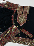 Stuff Lawn Cotton Balochi Work Shirt And Trouser Embroidered With Dupatta Chiffon Heavy Pallow Embroidered 3Pc Dress