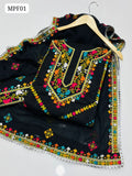 Stuff Lawn Fabric Balochi Work Shirt With Chiffon 4 Side Embroidered Dupatta And Trouser Embroidered 3Pc Dress