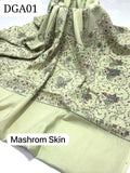 Pure Lawn Fabric Elegant And Beautiful Hand Made Kashmiri Embroidered Chadar With Block Print