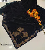 Stuff Best Quality SOft Velvet Sequence Embroidery 4 Sided Border New Style Shawl