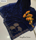 Stuff Best Quality SOft Velvet Sequence Embroidery 4 Sided Border New Style Shawl