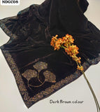 Stuff Best Quality SOft Velvet Sequence Embroidery 4 Sided Border New Style Shawl