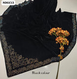 Stuff Best Quality SOft Velvet Sequence Embroidery 4 Sided Border New Style Shawl