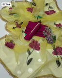 Hand Paint Emblished Organza With Beats Adda Work Dupatta Along Qataan Silk Shirt &amp; Trouser 3 Piece