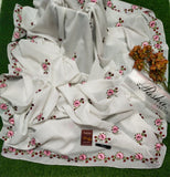 Stuff Swiss Lawn Rashim Flower 2 Sided Border Embroidery Jaal Ladies Shawl