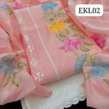 summer Paper cotton beautiful work shirt  •summer Paper molty work duppata  •Ckin kari trouser 3 piece