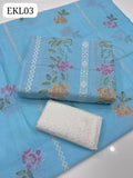 summer Paper cotton beautiful work shirt  •summer Paper molty work duppata  •Ckin kari trouser 3 piece