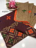 Stuff Khaadi Cotton Handamde Applic Work Shirt And Applic work Trouser WIth Cotton Net Applic Printed Dupatta 3PC Dress