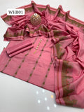 Stuff Lawn Jacquard Brosha Work Shirt ANd Plain Trouser WIth 2 Side Jacquard Border Dupatta 3PC Dress