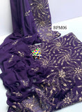 Stuff Chiffon LCD Gotta All Over Jaal Embroidery Work SHirt Back Boti Jaal WIth LCD Gotta 4 Border Work Dupatta 2PC Dress