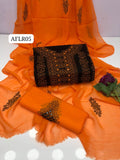 Stuff Soft Lawn Shadow Shisha+Kacha Ghulab Front Jaal Shirt, Contrass Embroided Trouser Along With Chiffon Contrass Embroided Dupatta 3pcs &nbsp;Dress