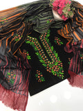 Stuff Soft Lawn Gotta Bor Gala Front boti Shirt, Attach Trouser Along With Chiffon Tye&amp;Dye Dupatta 3pcs Dress