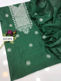 Stuff Paper Cotton Aplic Patti Gala Front Boti Shirt, Along With Paper Cotton Tarkashi &nbsp;Embroided Dupatta 2pcs Dress