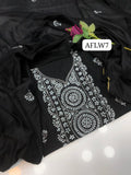 Stuff Paper Cotton Aplic Patti Gala Front Boti Shirt, Along With Paper Cotton Tarkashi &nbsp;Embroided Dupatta 2pcs Dress