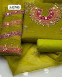 Stuff Organza Handmade Pearl &amp; Zarri Gotta Work Shirt And Kattan Silk Trouser With Orgnaza Dupatta 3PC Dress