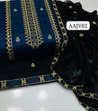 Stuff Cotton Xross Stich Front FullDaman Embroidery Shirt ANd Trouser WIth Chiffon Embroidery Dupatta