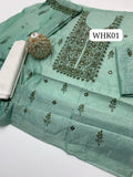 Stuff Paper Cotton Full Embroidery Shirt And Paper Cotton Dupatta With Cotton Chicken kari Trouser 3PC Dress