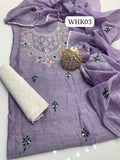 Stuff Paper Cotton Full Embroidery Shirt And Paper Cotton Dupatta With Cotton Chicken kari Trouser 3PC Dress