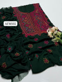 Stuff Bember crinkle Balochi Gala Front Boti Jaal With Original mirror work &nbsp;Shirt, Along with Bember Crinkle &nbsp;Embroided Dupatta 2pcs Dress