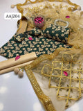 Stuff Crinkle Chiffon nagg Jall Embroidery Shirt And Net Mirror Gota Work Dupatta With Masoori Trouser 3PC Dress