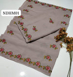 Stuff Swiss Lawn Rashim Flower 2 Sided Border Embroidery Jall Ladies Shawl