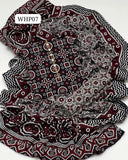 Stuff Pure Cotton Ajrak Print Shirt And mAtching Trouser WIth Traditional Ajrak Dupatta 3PC Dress