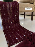 Stuff bember Crinkle &nbsp;Mukaish Gala Jaal Shirt, Along with bember Crinkle Mukaish Work Dupatta 2pcs &nbsp;Dress🥻