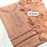 Stuff bember Crinkle &nbsp;Mukaish Gala Jaal Shirt, Along with bember Crinkle Mukaish Work Dupatta 2pcs &nbsp;Dress🥻