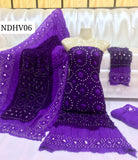 Soft Arabic Linen Fabric Hand Made Chunri Shirt With Linen Chunri Dupatta And Linen Chunri Trouser 3Pc Dress