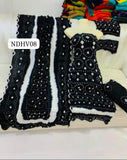 Soft Arabic Linen Fabric Hand Made Chunri Shirt With Linen Chunri Dupatta And Linen Chunri Trouser 3Pc Dress